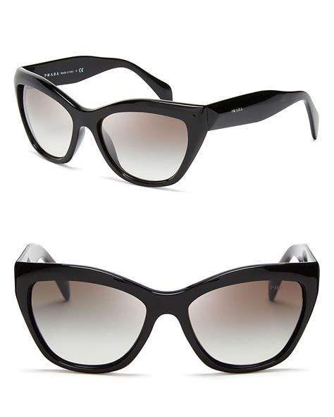 prada cat-eye black sunglasses|56mm cat eye sunglasses prada.